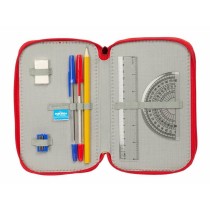 Triple Pencil Case Mickey Mouse Red 12,5 x 19,5 x 5,5 cm 37 Pieces