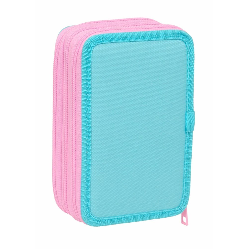 Triple Pencil Case Stitch Blue 12,5 x 19,5 x 5,5 cm 37 Pieces
