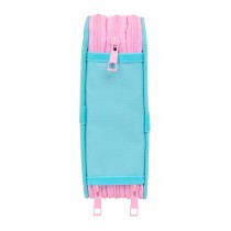 Triple Pencil Case Stitch Blue 12,5 x 19,5 x 5,5 cm 37 Pieces
