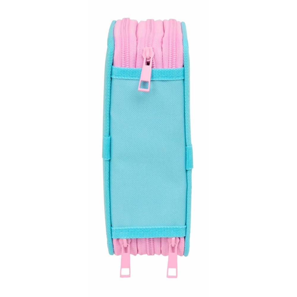 Dreifaches Federmäppchen Stitch Blau 12,5 x 19,5 x 5,5 cm 37 Stücke
