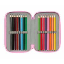 Dreifaches Federmäppchen Stitch Blau 12,5 x 19,5 x 5,5 cm 37 Stücke