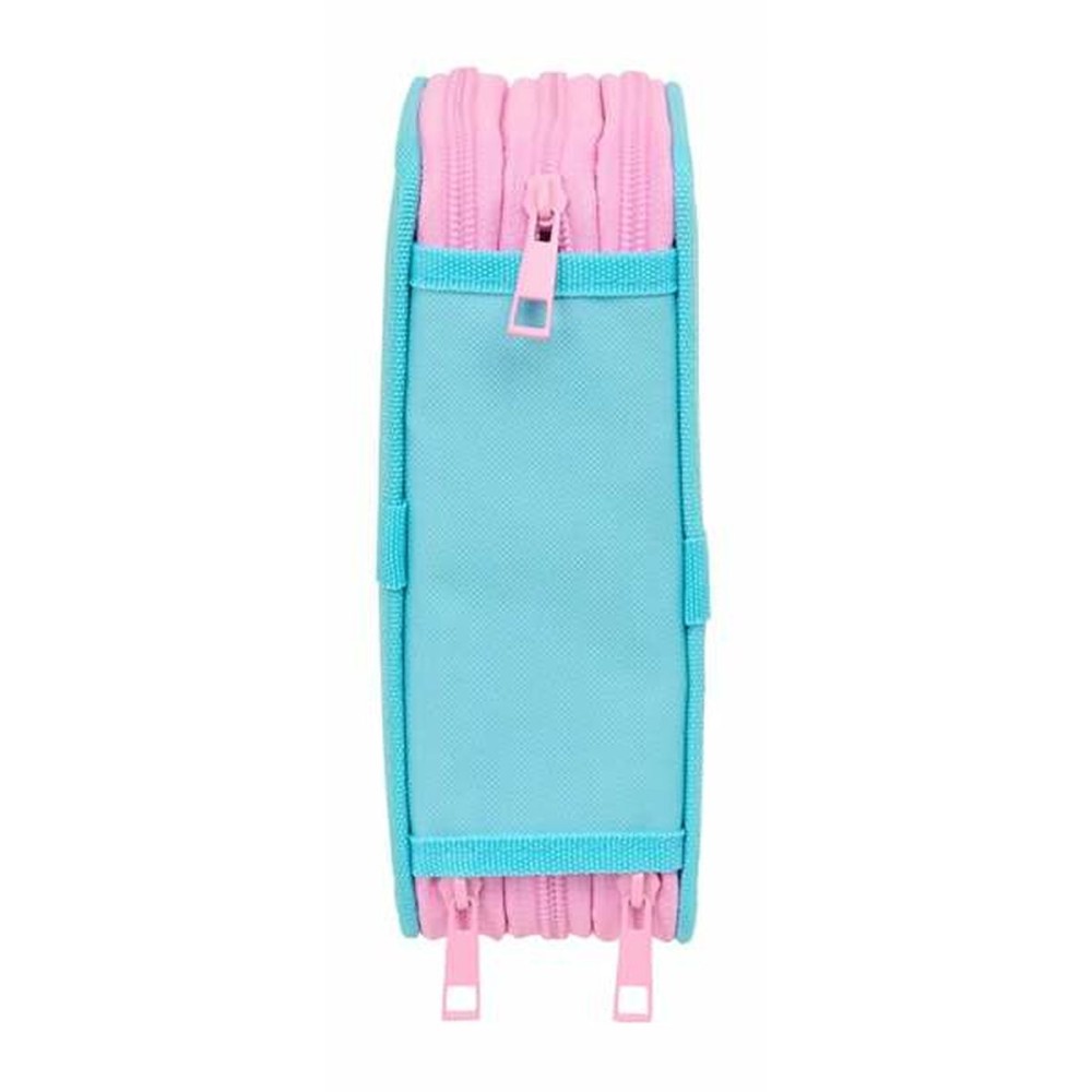 Dreifaches Federmäppchen Stitch Blau 12,5 x 19,5 x 5,5 cm 37 Stücke