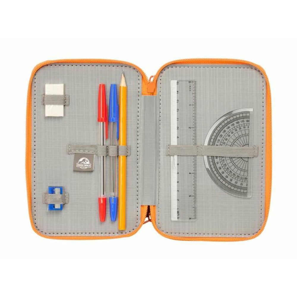 Triple Pencil Case Jurassic World Black 12,5 x 19,5 x 5,5 cm 37 Pieces