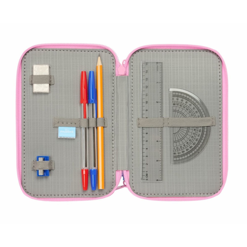 Triple Pencil Case Frozen Blue 12,5 x 19,5 x 5,5 cm 37 Pieces