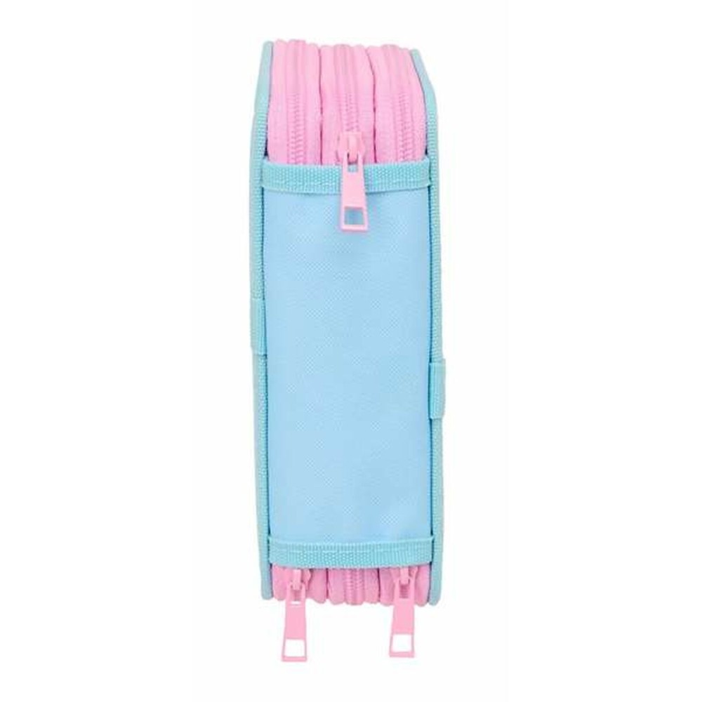 Dreifaches Federmäppchen Frozen Blau 12,5 x 19,5 x 5,5 cm 37 Stücke
