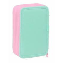 Triple Pencil Case Stitch Green 12,5 x 19,5 x 5,5 cm 37 Pieces