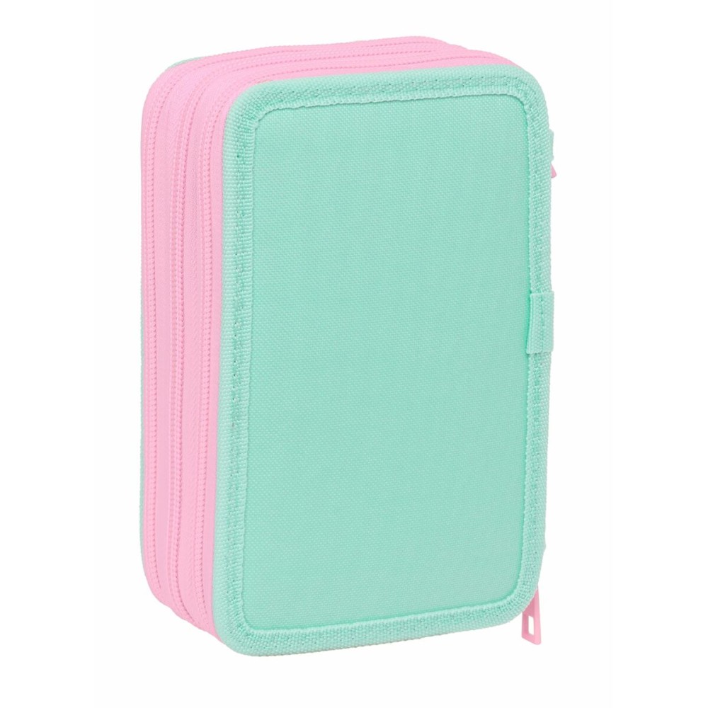 Triple Pencil Case Stitch Green 12,5 x 19,5 x 5,5 cm 37 Pieces