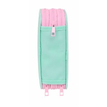 Triple Pencil Case Stitch Green 12,5 x 19,5 x 5,5 cm 37 Pieces