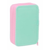 Triple Pencil Case Stitch Green 12,5 x 19,5 x 5,5 cm 37 Pieces