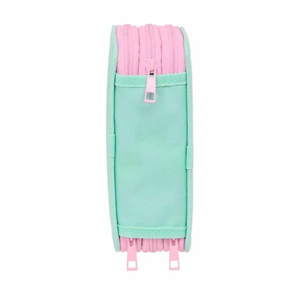 Triple Pencil Case Stitch Green 12,5 x 19,5 x 5,5 cm 37 Pieces