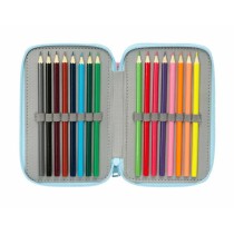 Dreifaches Federmäppchen Peppa Pig Blau 12,5 x 19,5 x 5,5 cm 37 Stücke