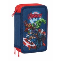 Dreifaches Federmäppchen The Avengers Marineblau 12,5 x 19,5 x 5,5 cm 37 Stücke