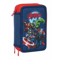 Dreifaches Federmäppchen The Avengers Marineblau 12,5 x 19,5 x 5,5 cm 37 Stücke