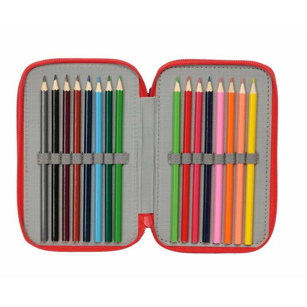 Triple Pencil Case The Avengers Navy Blue 12,5 x 19,5 x 5,5 cm 37 Pieces