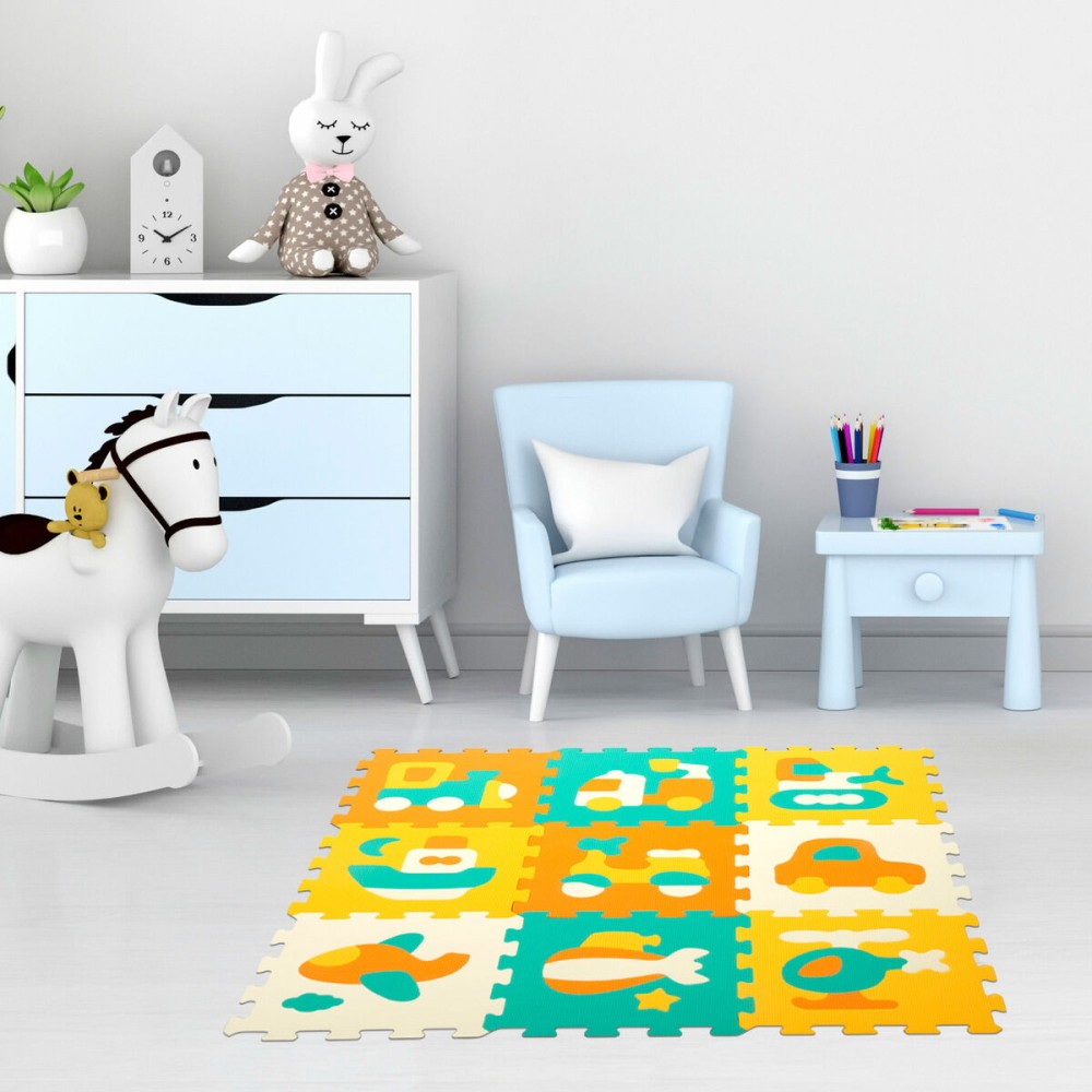 Tapis Puzzle Colorbaby Multicouleur Plastique EVA 90 x 90 cm Voitures 9 Pièces (4 Unités)