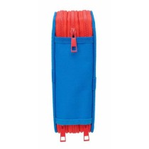 Dreifaches Federmäppchen Spidey Blau 12,5 x 19,5 x 5,5 cm 37 Stücke