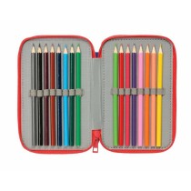 Dreifaches Federmäppchen Spidey Blau 12,5 x 19,5 x 5,5 cm 37 Stücke