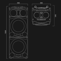 Tragbare Bluetooth-Lautsprecher Muse M-1988 DJ Schwarz