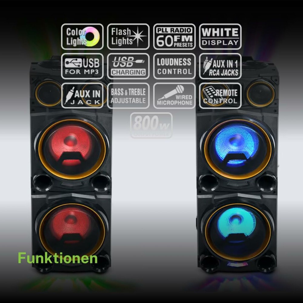 Tragbare Bluetooth-Lautsprecher Muse M-1988 DJ Schwarz