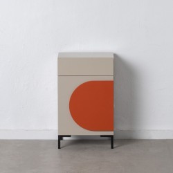 Nightstand NECTO Orange Taupe Iron MDF Wood 40 x 31,2 x 66,2 cm