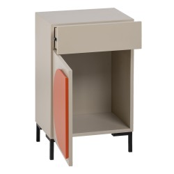 Nachttisch NECTO Orange Taupe Eisen Holz MDF 40 x 31,2 x 66,2 cm