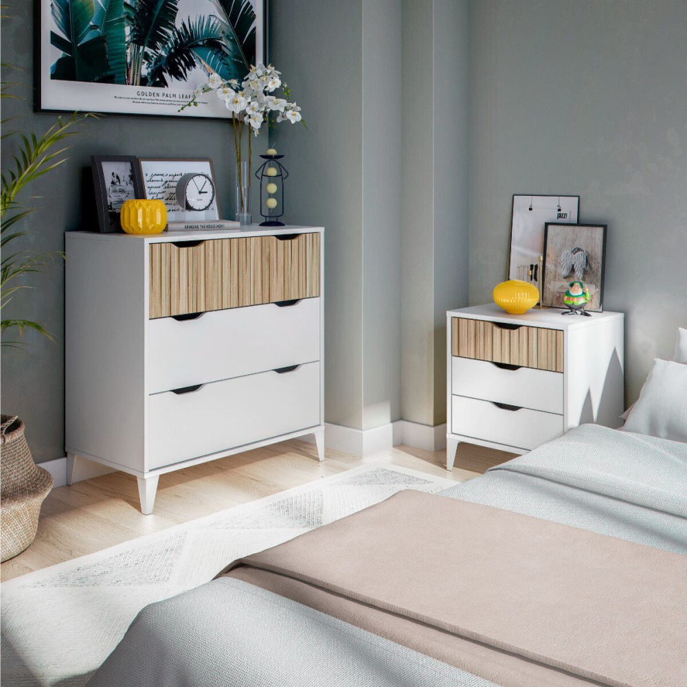 Commode Forés Blanc Naturel 70,5 X 40 X 76 CM