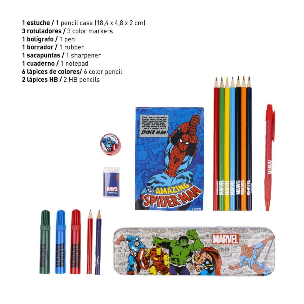 School Set Marvel 16 Pieces Red