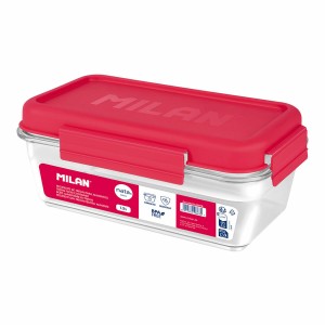 Lunchbox hermetisch Milan 1,2 L Rosa Durchsichtig Kunststoff rechteckig