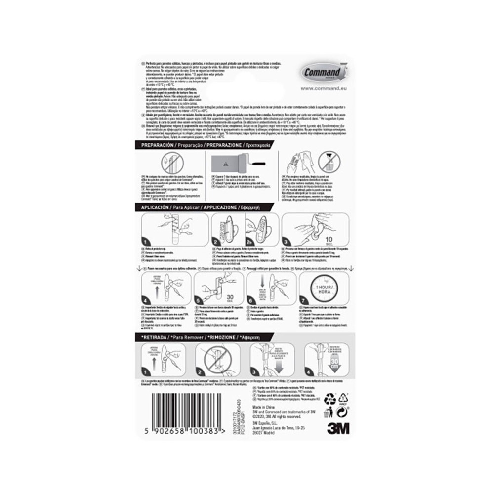 Crochet pour suspendre 3M 1,3 kg Argenté Métal (1 Unité)