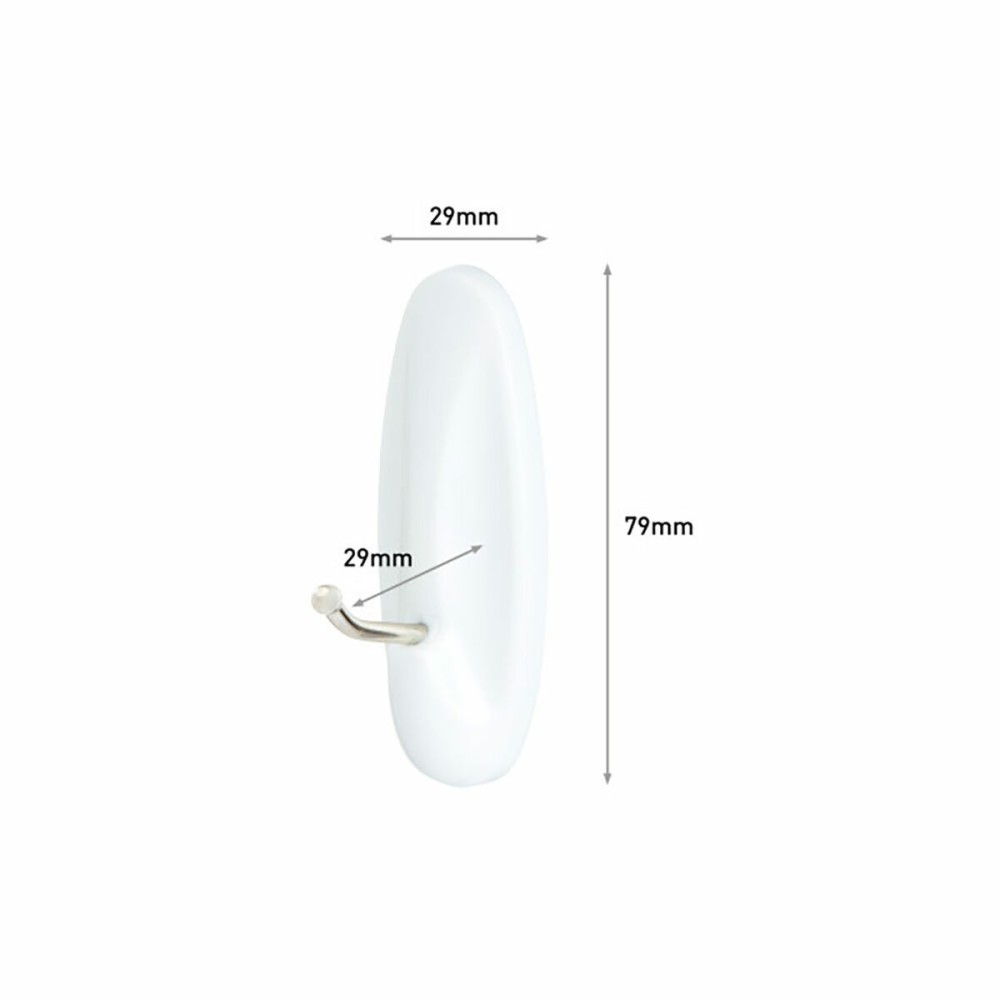 Hook for hanging up 3M 1,3 kg 29 X 79 X 29 MM White Metal (2 Units)