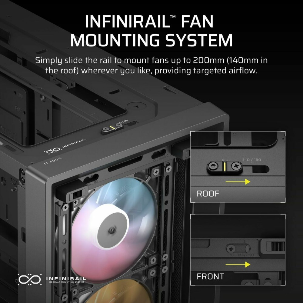 ATX Semi-tower Box Corsair FRAME 4000D RS ARGB Black Multicolour