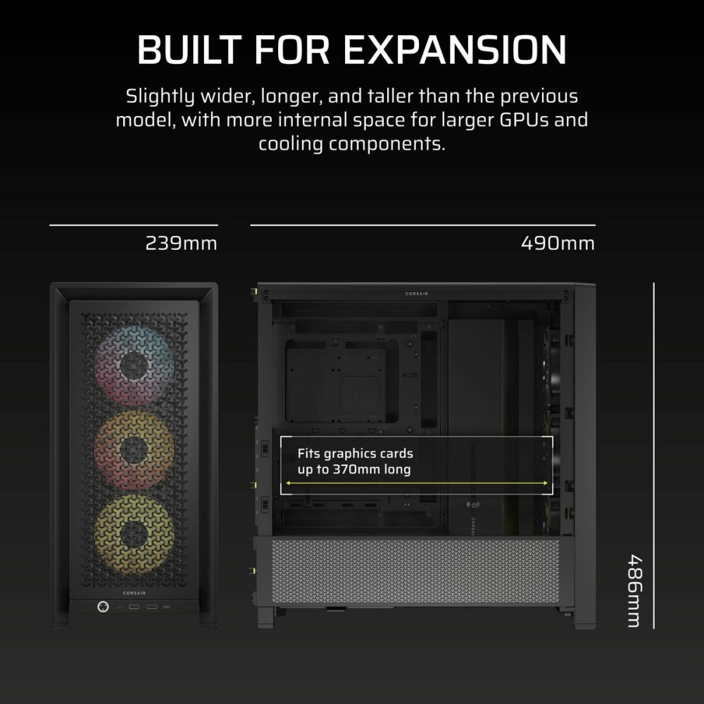 ATX Semi-tower Box Corsair FRAME 4000D RS ARGB Black Multicolour