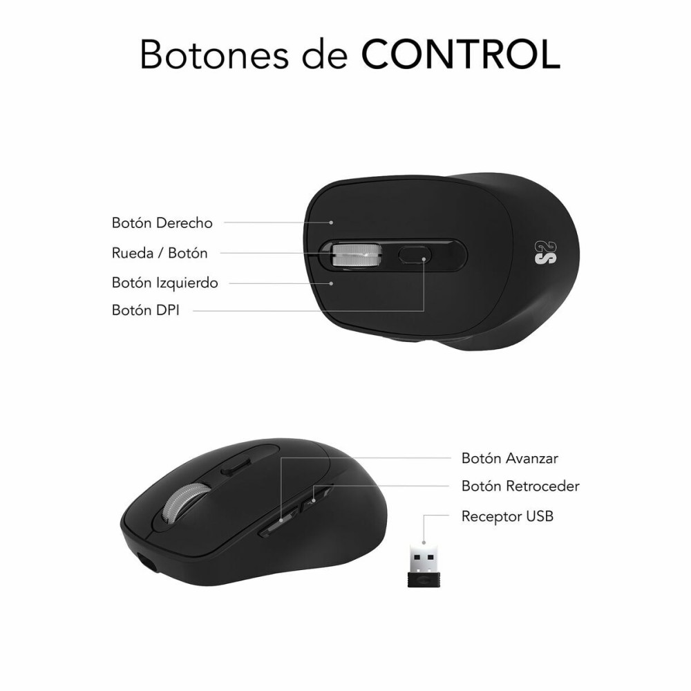 Optische Maus Subblim SUBMO-EDCON01 Schwarz
