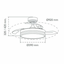 Ceiling Fan CristalRecord 85-065-46-180 Black 45 W Ø 92 cm