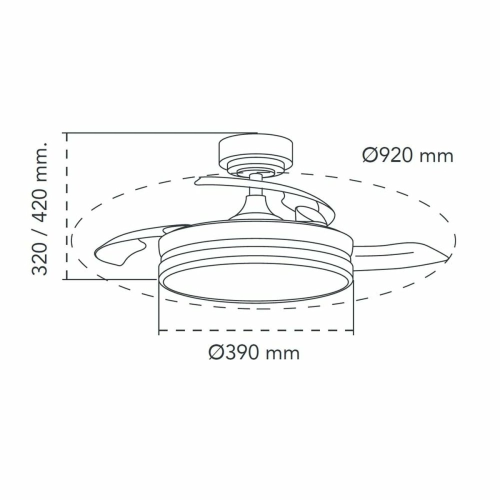 Ceiling Fan CristalRecord 85-065-46-180 Black 45 W Ø 92 cm