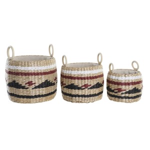 Korb-Set DKD Home Decor Naturfaser 30 x 30 x 25 cm Kolonial