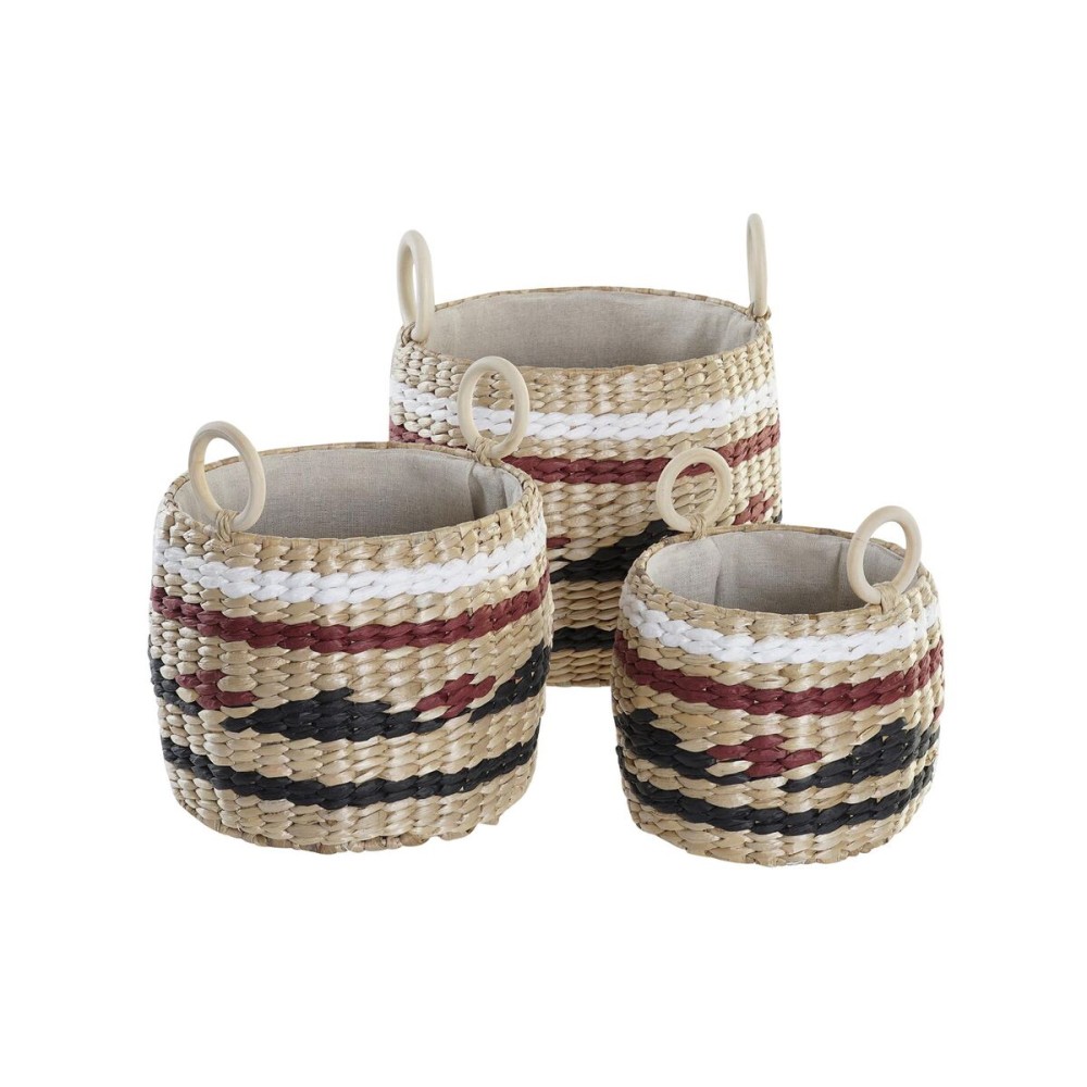 Set de basket DKD Home Decor Fibre naturelle 30 x 30 x 25 cm Colonial