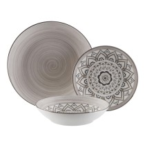 Assiettes Versa Gris Porcelaine 18 Pièces