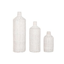Set von 3 Vasen Home ESPRIT Metall natürlich 25 x 25 x 80 cm (3 Stücke)