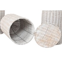 Ensemble de 3 Vases Home ESPRIT Métal Naturel 25 x 25 x 80 cm (3 Pièces)
