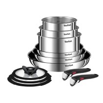 Batterie de Cuisine Tefal L897SB74 Noir Rouge Acier 11 Pièces