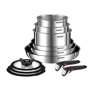 Batterie de Cuisine Tefal L897SB74 Noir Rouge Acier 11 Pièces