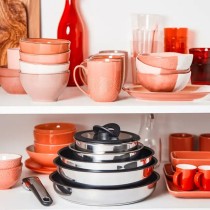 Topfset Tefal L897SB74 Schwarz Rot Stahl 11 Stücke