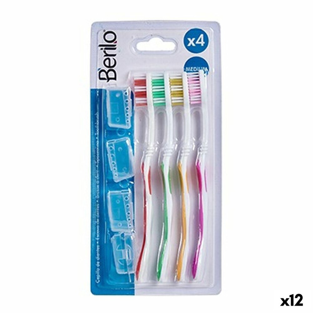 Zahnbürste Berilo AR1410003 AR1410003 Gelb Blau Rot grün (12 Stück)