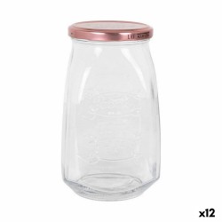 Bocal en Verre Transparent Inde Tasty Avec couvercle 1,05 L (12 Unités)