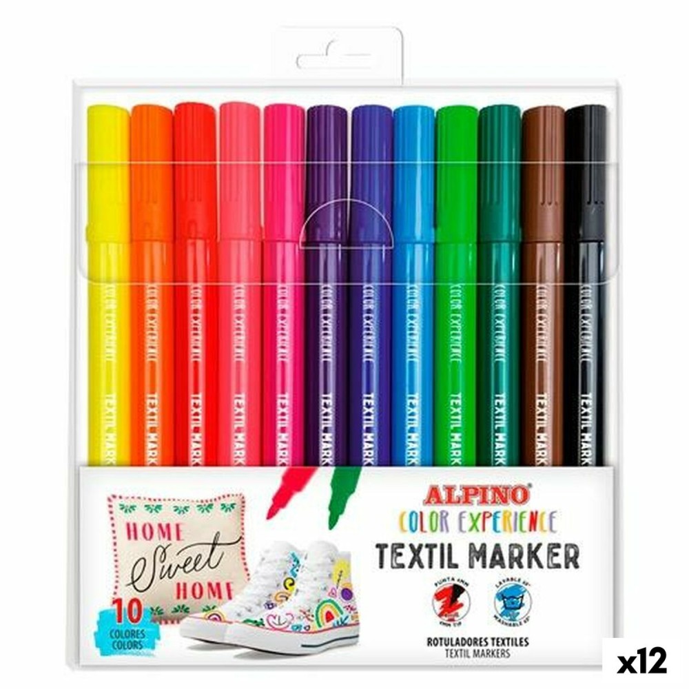 Marker-Set Alpino Textil Maker Bunt (12 Stück)