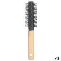 Brosse Ronde Marron Noir Bois Silicone Plastique (12 Unités)