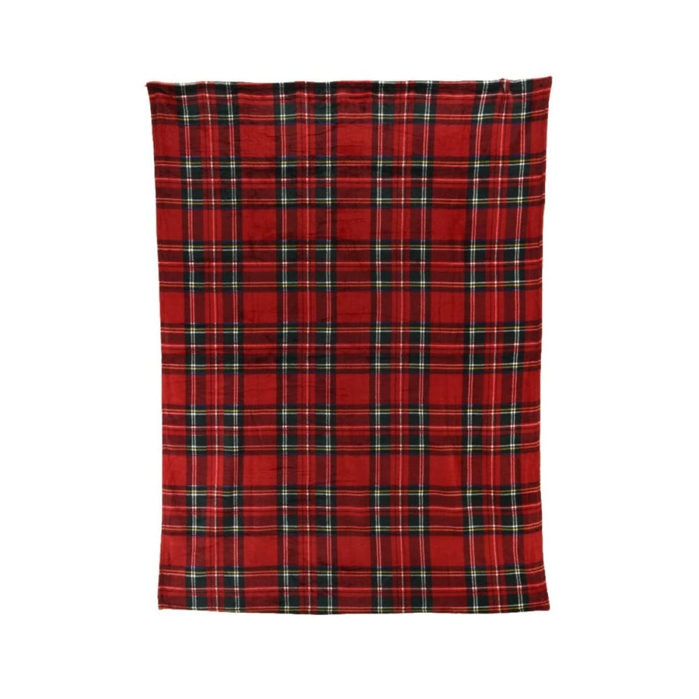 Couverture en flanelle Home Textiles Rouge Carreaux Ecossais 150 x 200 cm
