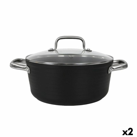 Casserole avec Couvercle en Verre Quttin Spiral Ø 24 cm Aluminium forgé (2 Unités)