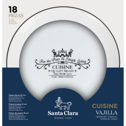 Tableware Santa Clara Cuisine 18 Pieces Porcelain Circular (2 Units)